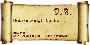 Debreczenyi Norbert névjegykártya