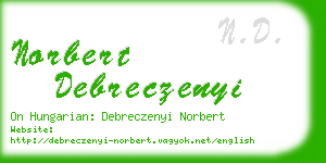 norbert debreczenyi business card